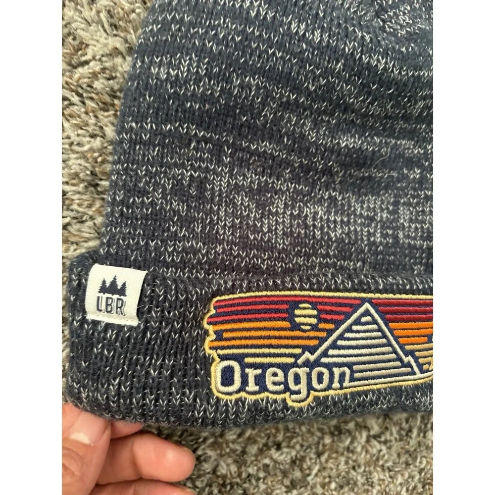 Little Bay Root‎ OREGON Logo Beanie Hat Heathered Blue OSFM
